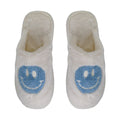 Baby Blue Smiley Plush Slippers