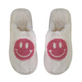 Baby Pink Smiley Plush Slippers