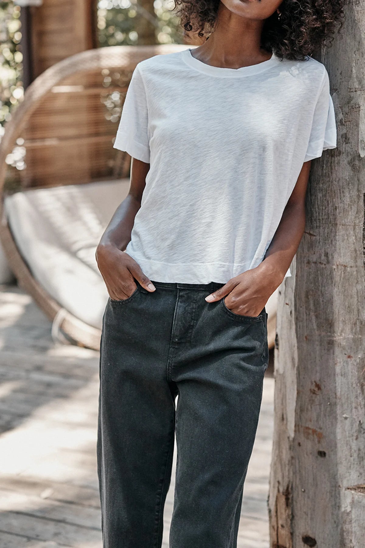 Lula Cotton Slub Swing Tee - White