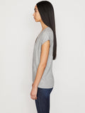 Le Mid Rise V Neck Tee - Heather Grey