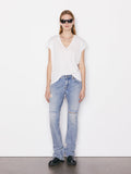 Le Mid Rise V Neck Tee - Blanc
