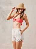 Ruffle Waist Flowy Short - Natural Linen