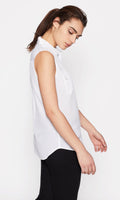 Sleeveless Slim Signature Silk Shirt - Bright White