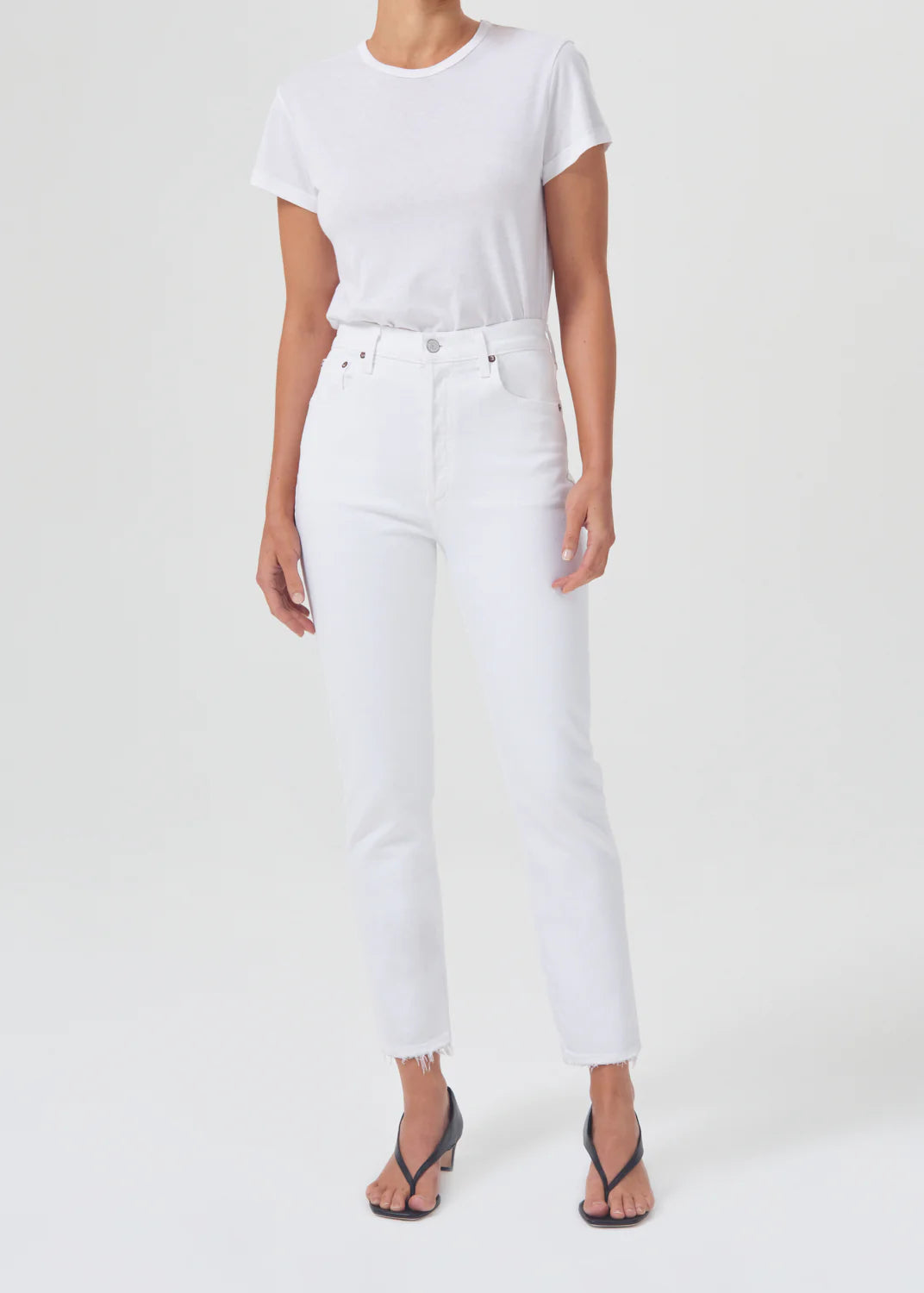 Riley High Rise Straight Crop - Sour Cream