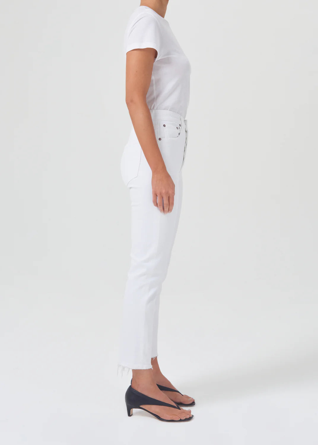 Riley High Rise Straight Crop - Sour Cream