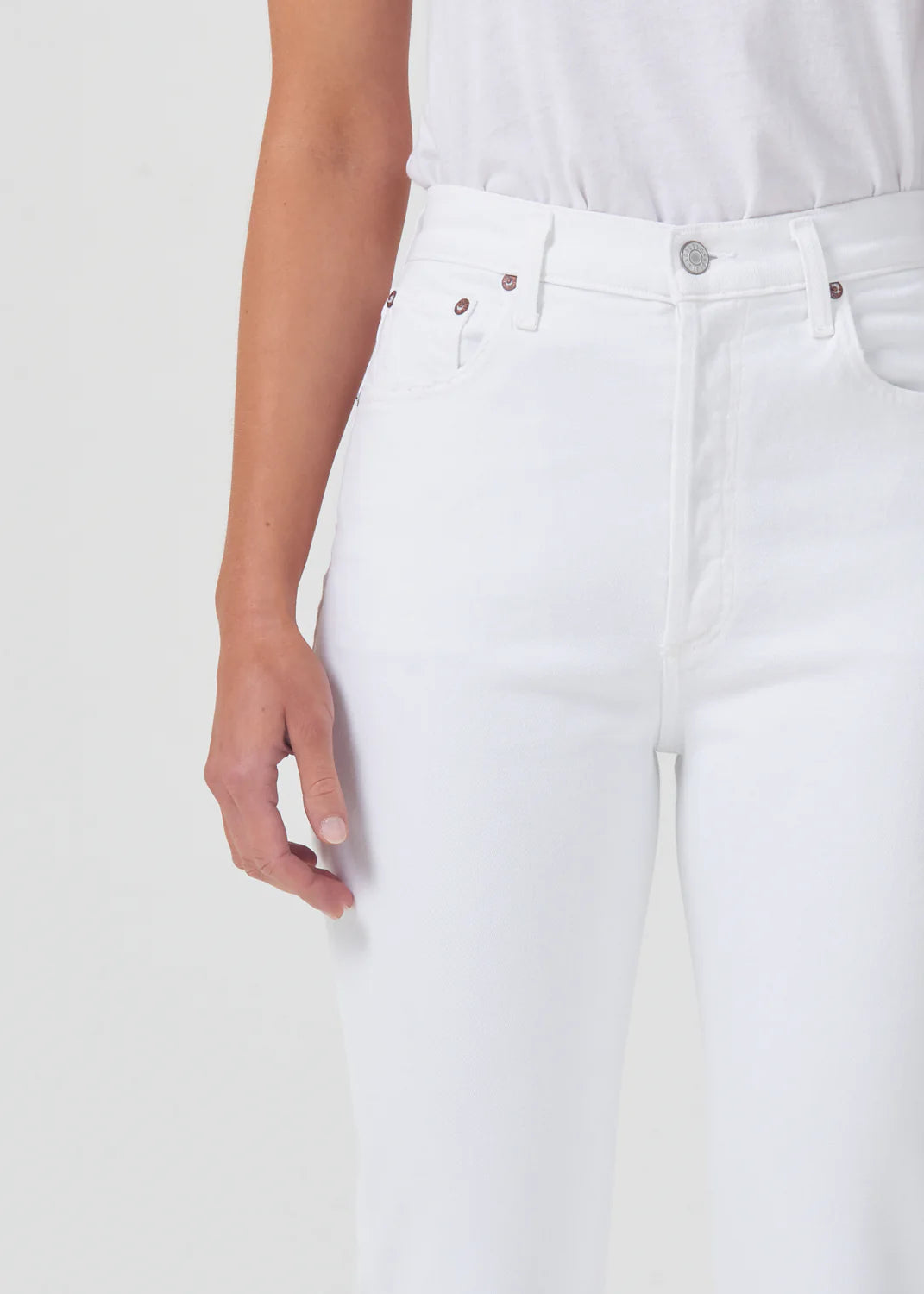 Riley High Rise Straight Crop - Sour Cream