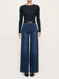 Hepburn Wide Leg High Rise Vintage 32" Jeans - Mediterranean