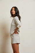 Tyler stripe french terry pullover sweatshirt - Natural/Night stripe