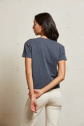Harley crispy lightweight cotton boxy crew tee - Night