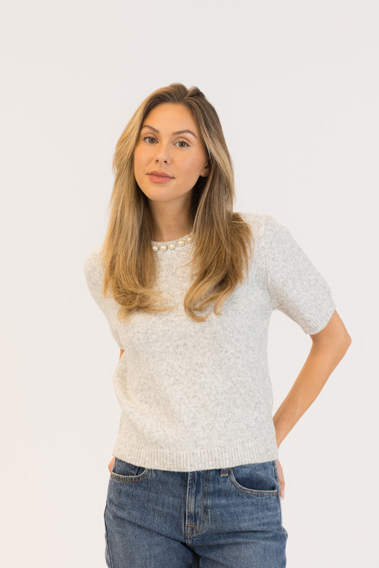 Alana Crewneck Pullover - Light Grey