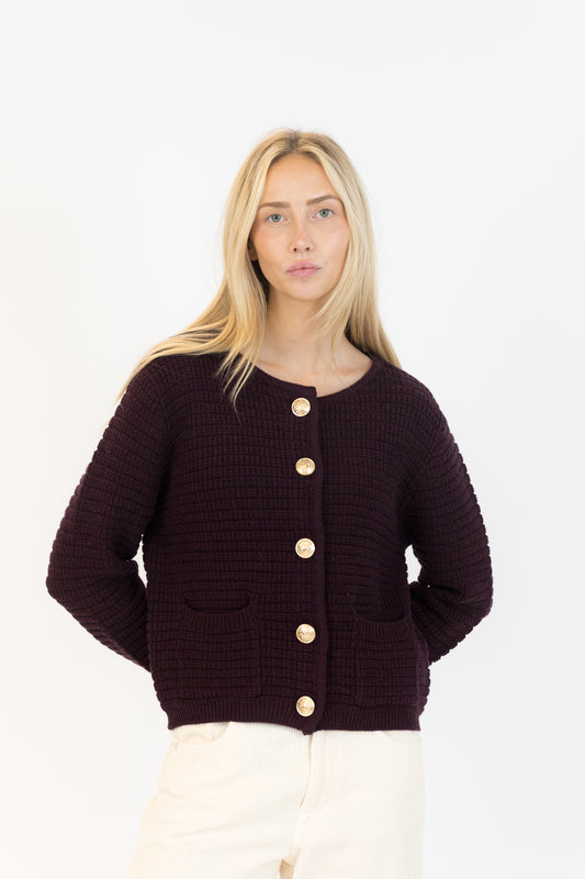 Brenda Cardigan - Burgundy