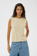Flores Top - Turtledove/White