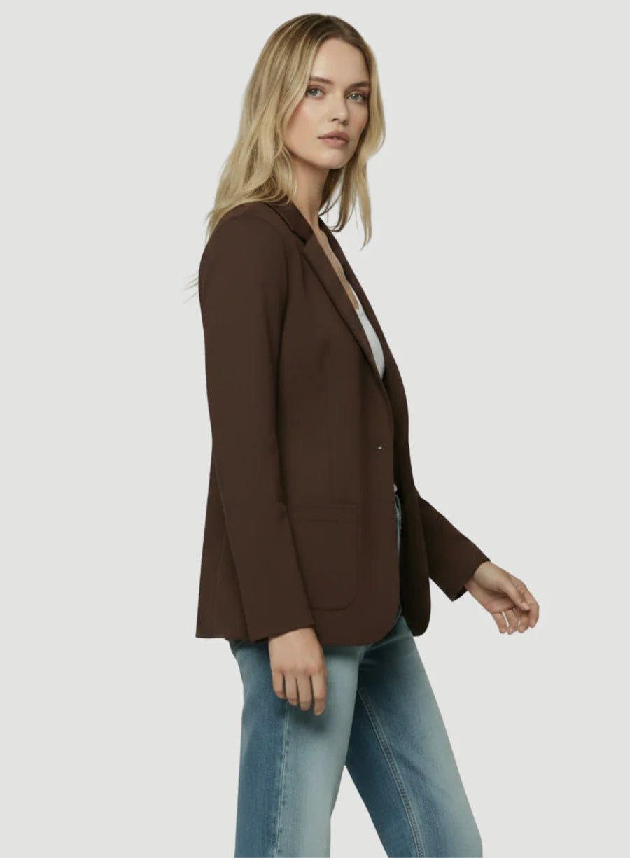 French Terry Fleece One-Button Blazer