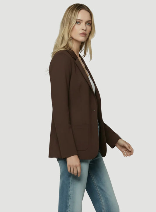 French Terry Fleece One-Button Blazer