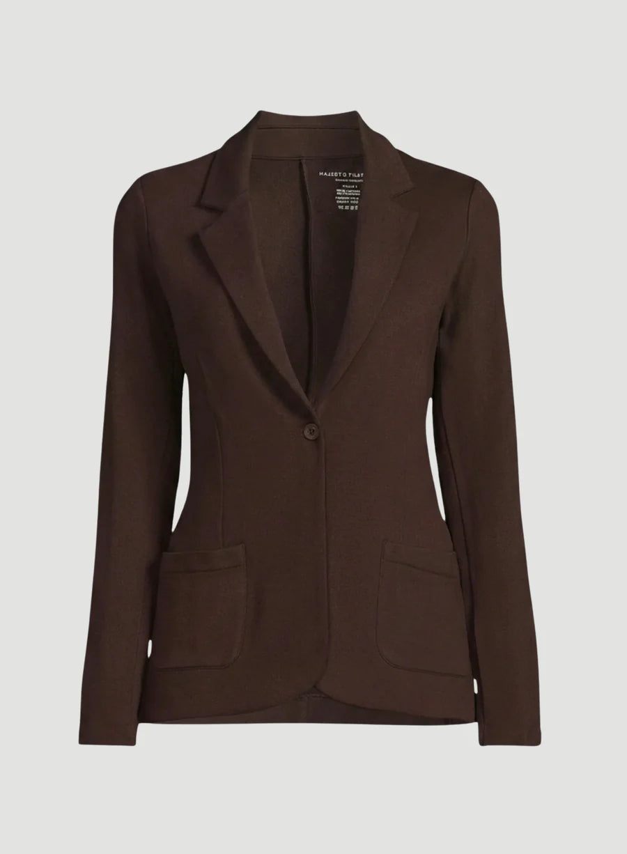 French Terry Fleece One-Button Blazer