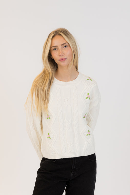 Margot Crewneck Pullover - Off White