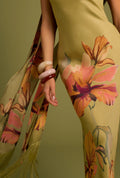 Rococo - Strapless Maxi Dress with Fringe Sash
