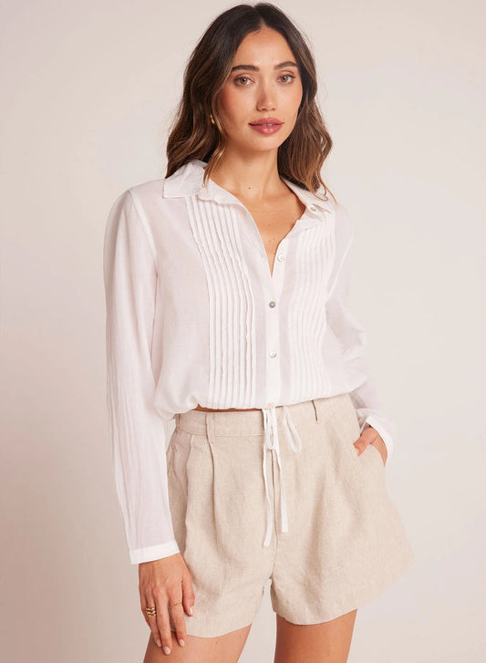 Pleat Front Trouser Short - Linen Sand