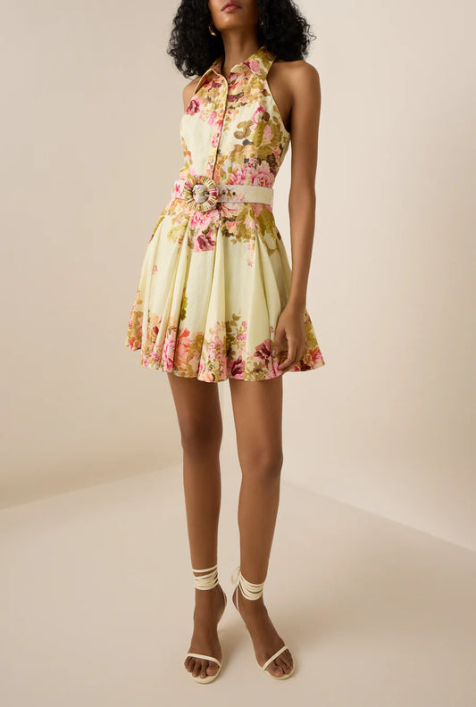 Sama Short Dress - Ivory Mix