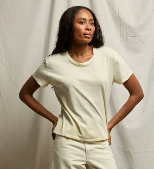 Harley Boxy Crew Neck Tee - Custard