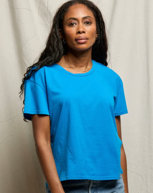 Harley Boxy Crew Neck Tee - Cobalt