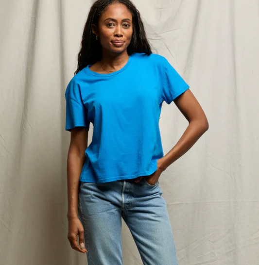 Harley Boxy Crew Neck Tee - Cobalt