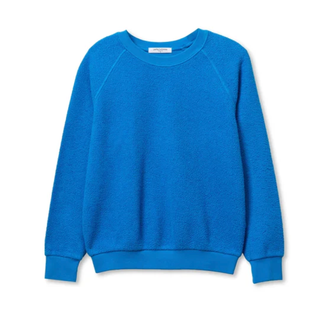 Ziggy Reverse Fleece Shrunken Crew Neck Sweatshirt - Cobalt