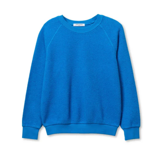 Ziggy Reverse Fleece Shrunken Crew Neck Sweatshirt - Cobalt