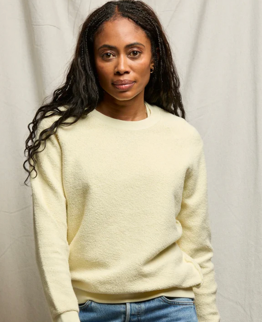 Ziggy Reverse Fleece Shrunken Crew Neck Sweatshirt - Cobalt