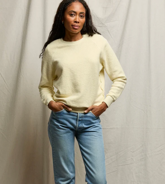 Ziggy Reverse Fleece Shrunken Crew Neck Sweatshirt - Cobalt