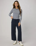 Angie Crop Wide Leg Pant - Navy