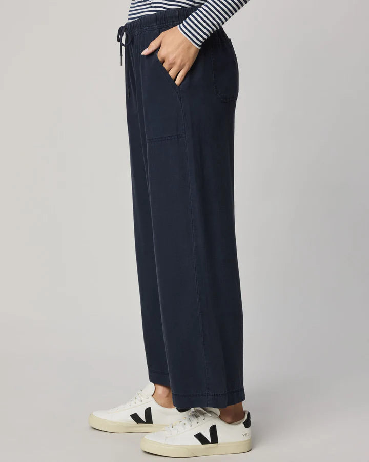 Angie Crop Wide Leg Pant - Navy