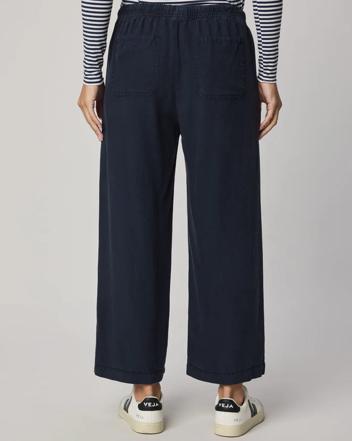 Angie Crop Wide Leg Pant - Navy