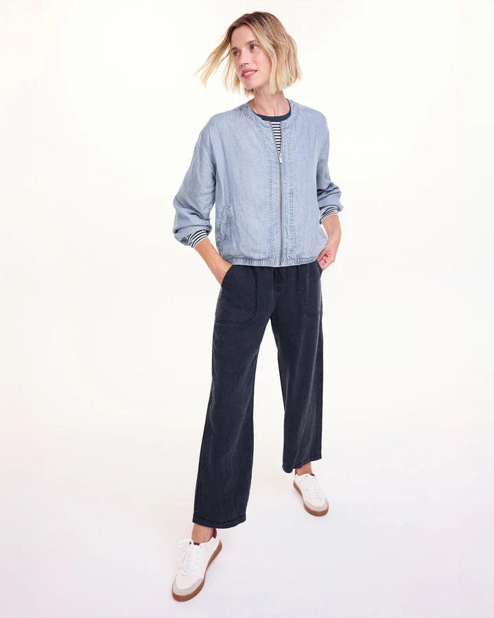Angie Crop Wide Leg Pant - Navy