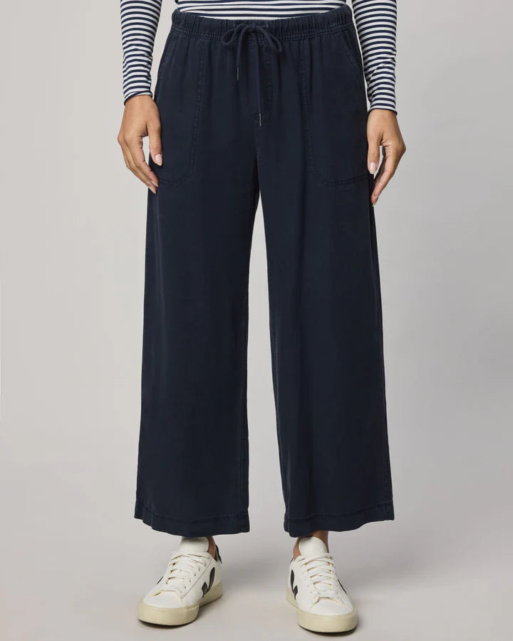 Angie Crop Wide Leg Pant - Navy