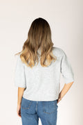 Aimee Novelty Short Sleeve Cardi - Fog