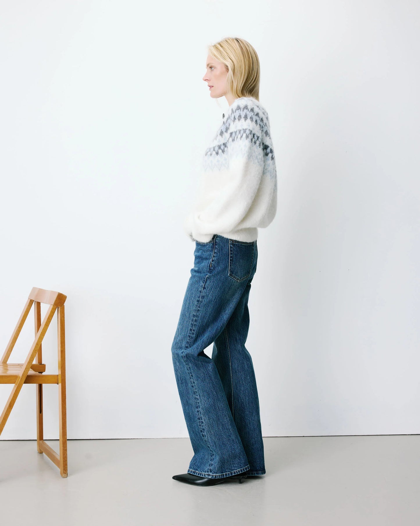 Alekio Jacquard Knit Cardigan - Ivory