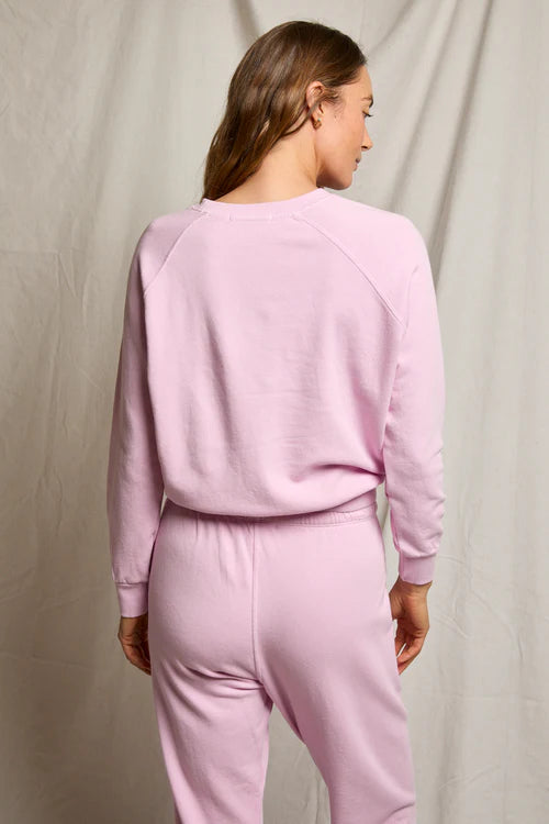 Alexi French Terry Raglan Crew Sweatshirt - Sugar Pink