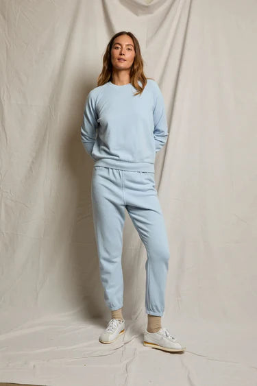 Alexi French Terry Raglan Crew Sweatshirt - Powder Blue
