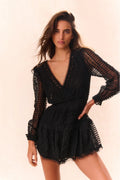 Alonsa Lace-Detailed Mini Dress - Black