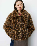 Alva Short Patterned Faux-Fur Coat - Leopard