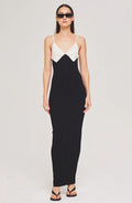 Amber Knit Dress - White / Black