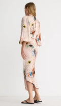 Asymmetrical Midi Dress - Blush Floral