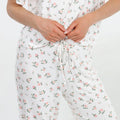 All American Tee Pant Set - Ivory Rosebuds