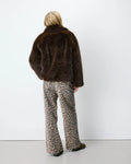 Amy Double-Breasted Faux-Fur Coat - Chocolate