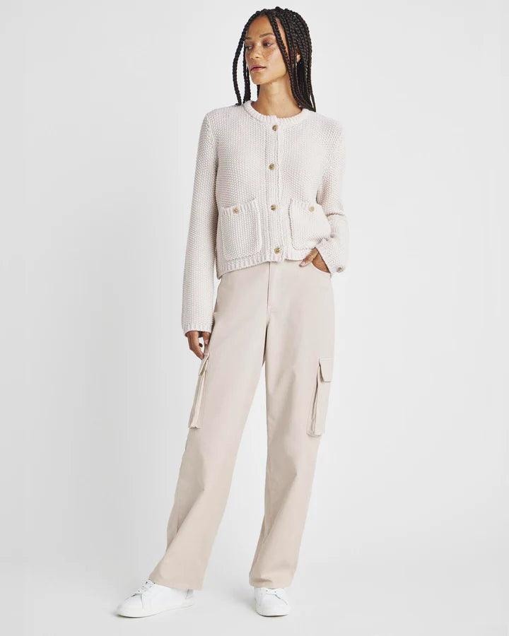 Andrea Cropped Cardigan - Moonstone