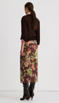 Asymmetrical Overlay Skirt - Mocha Flora