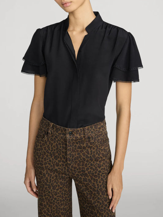 The Silk Arcadia Top - Black