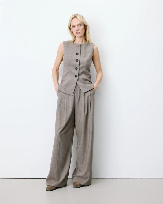 Aristide Striped Tailored Vest - Stripe