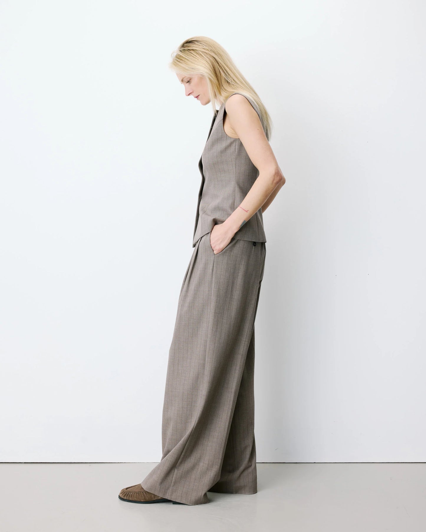 Aristide Striped Tailored Vest - Stripe